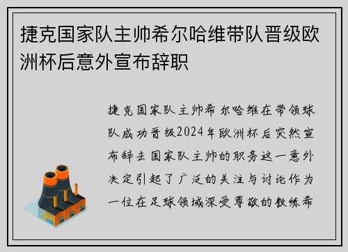 捷克国家队主帅希尔哈维带队晋级欧洲杯后意外宣布辞职 捷克国家队主帅希尔哈维带队晋级欧洲杯后意外宣布辞职